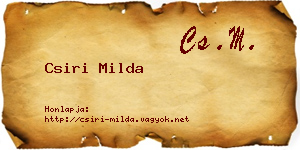 Csiri Milda névjegykártya